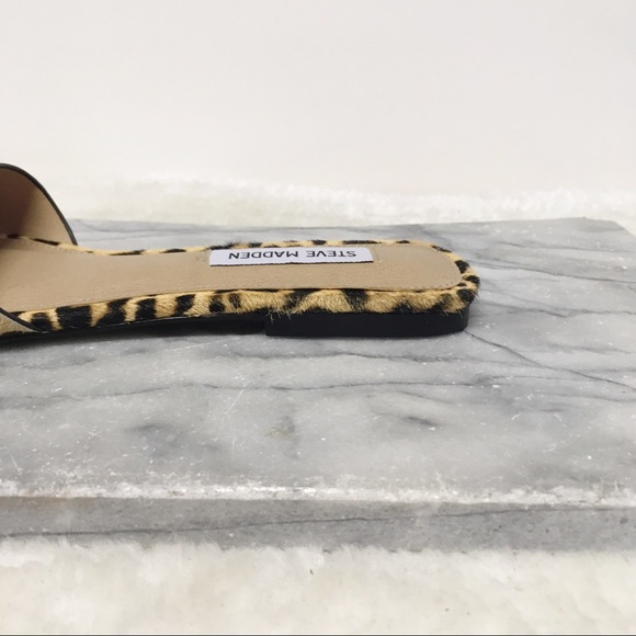 Steve Madden Bev Leopard Cow Hair Slide Sandal 6.5 - Picture 8 of 11
